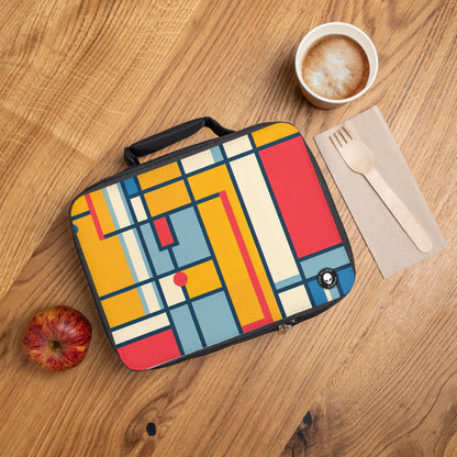 "De Stijl Grid: una composición de color minimalista" - The Alien Lunch Bag De Stijl