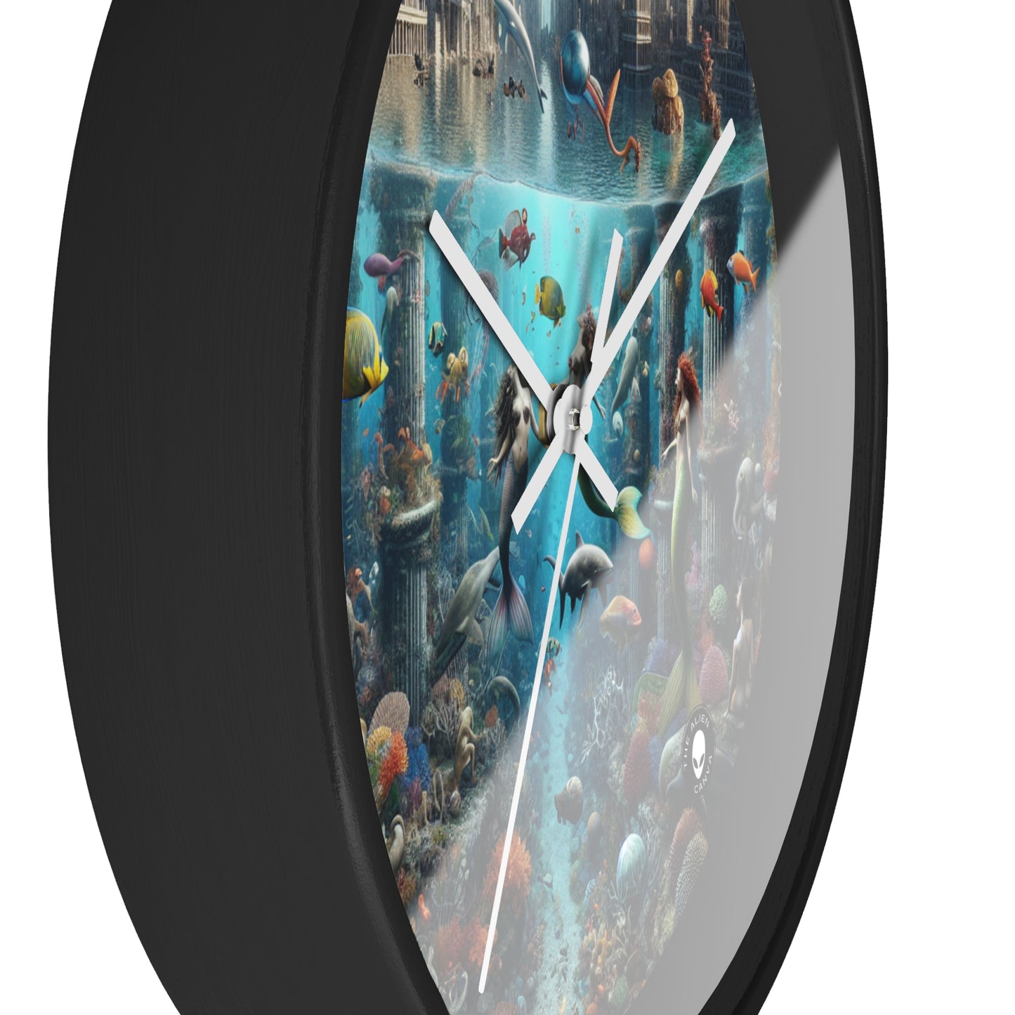 "Seascape Serenity: An Underwater Haven" - The Alien Wall Clock