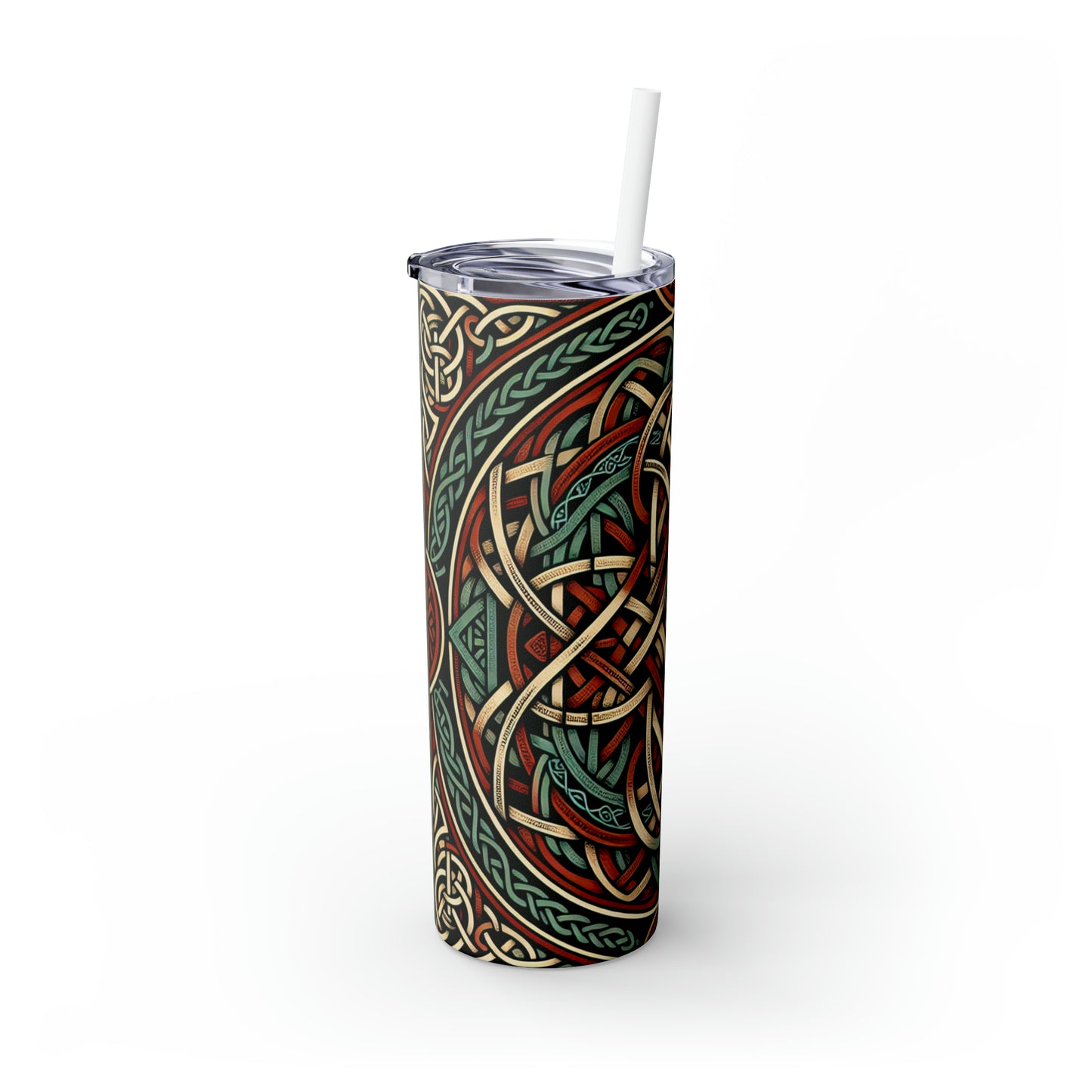 "Majestic Celtic Vision: A Mesmerizing Artwork Inspired by the Cliffs of Moher" - The Alien Maars® Skinny Tumbler with Straw 20oz Celtic Art