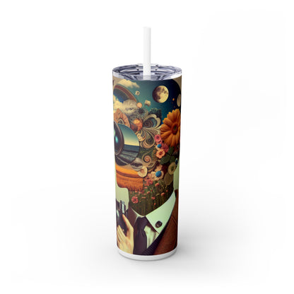 "Nature-Tech Fusion: A Photomontage Exploration" - The Alien Maars® Skinny Tumbler with Straw 20oz Photomontage