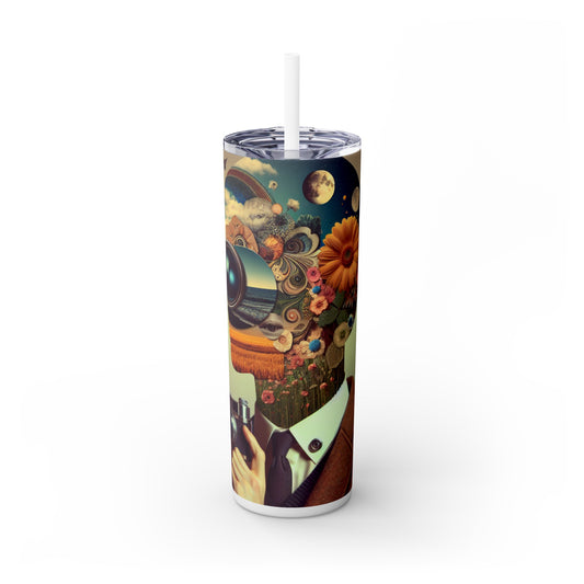 "Nature-Tech Fusion: A Photomontage Exploration" - The Alien Maars® Skinny Tumbler with Straw 20oz Photomontage