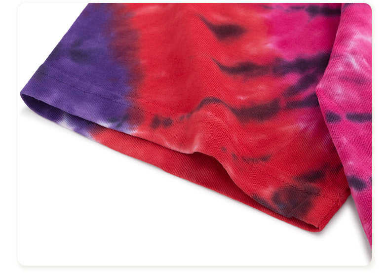 Manches courtes amples Rainbow Spiral Tie-Dye pour hommes