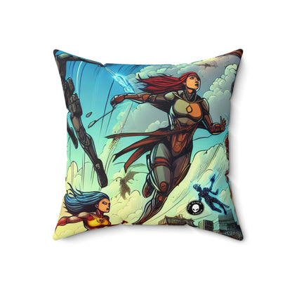 "Marvelous Mission: Save the World!" - The Alien Spun Polyester Square Pillow