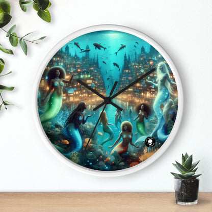 "Glimmering Depths: The Enchanted Underwater City" - The Alien Wall Clock