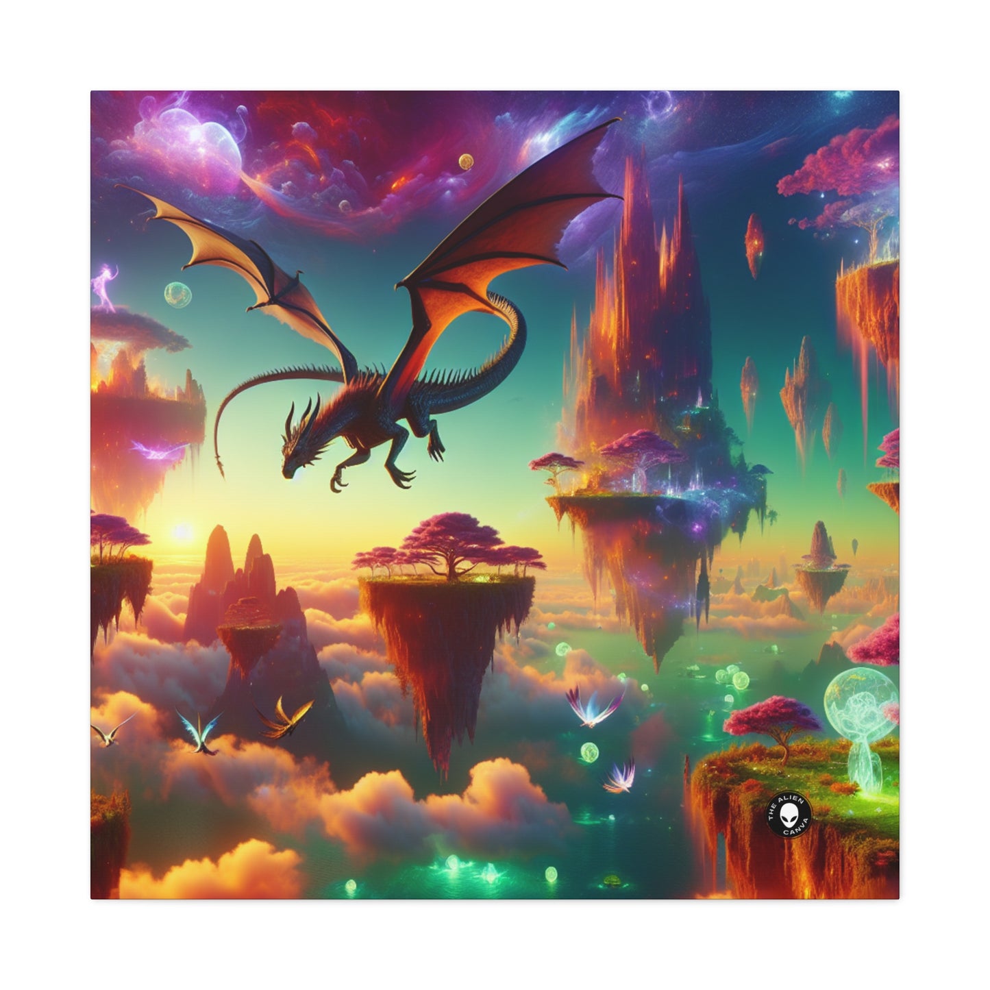 « Le vol du dragon dans le royaume fantastique » - The Alien Canva