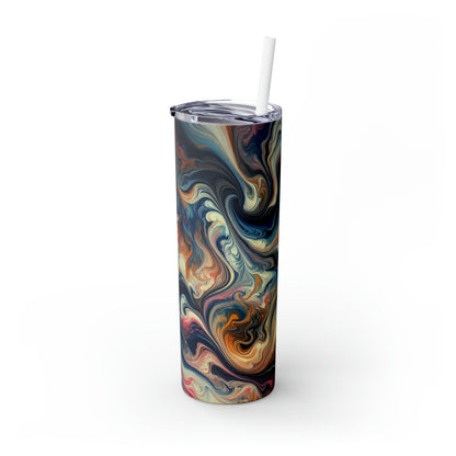 Exuberante selva tropical: vertido de acrílico inspirado en la belleza tropical - The Alien Maars® Skinny Tumbler with Straw 20oz Acrylic Pouring