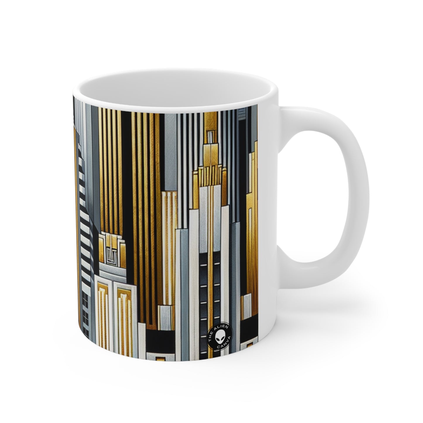 "Artistic Deco Dreamscape" - Mug en céramique Alien 11oz Art Déco