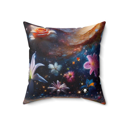 "Constellations florales" - L'oreiller carré en polyester filé Alien