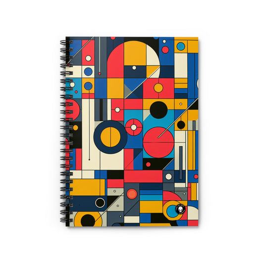 "Harmony in Nature: Geometric Abstraction" - The Alien Spiral Notebook (Ruled Line) Geometric Abstraction