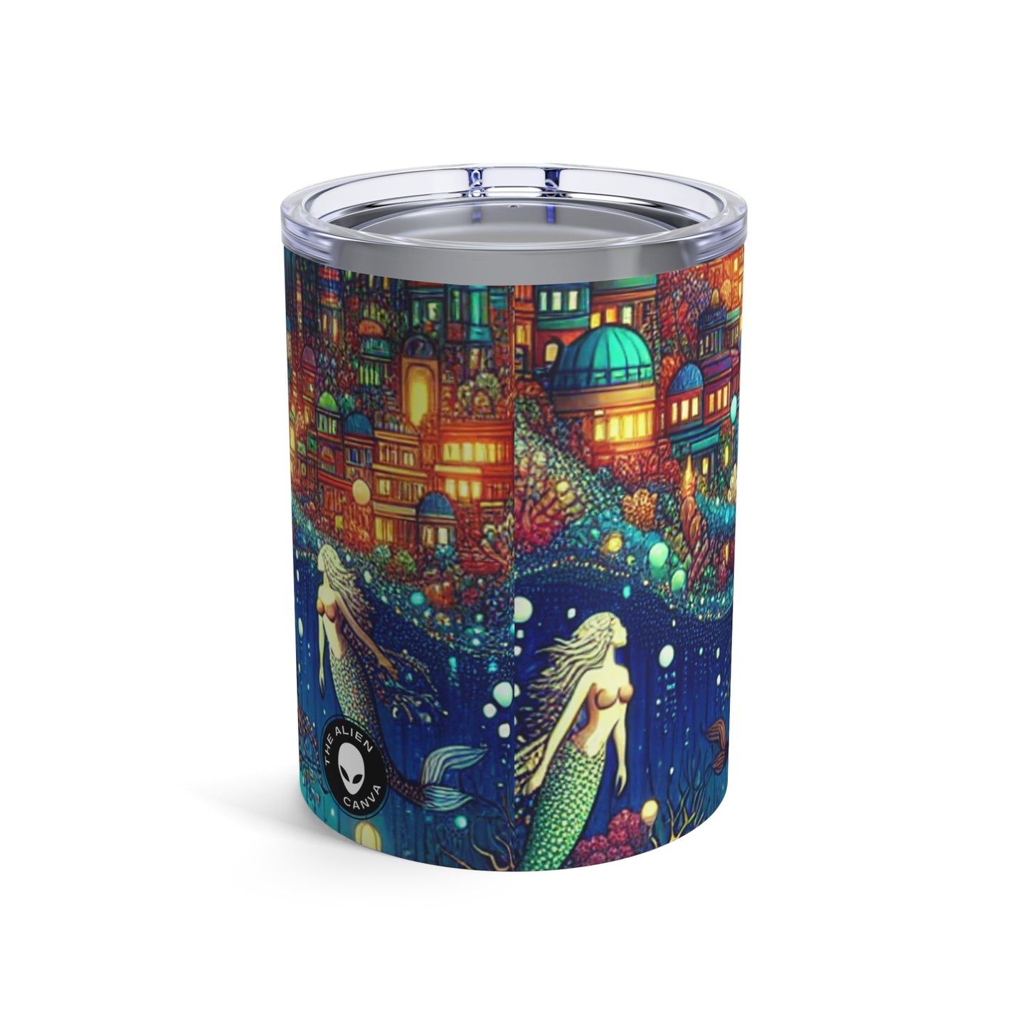 "Ciudad de medusas resplandecientes: un mundo submarino extravagante" - Vaso Alien de 10 oz