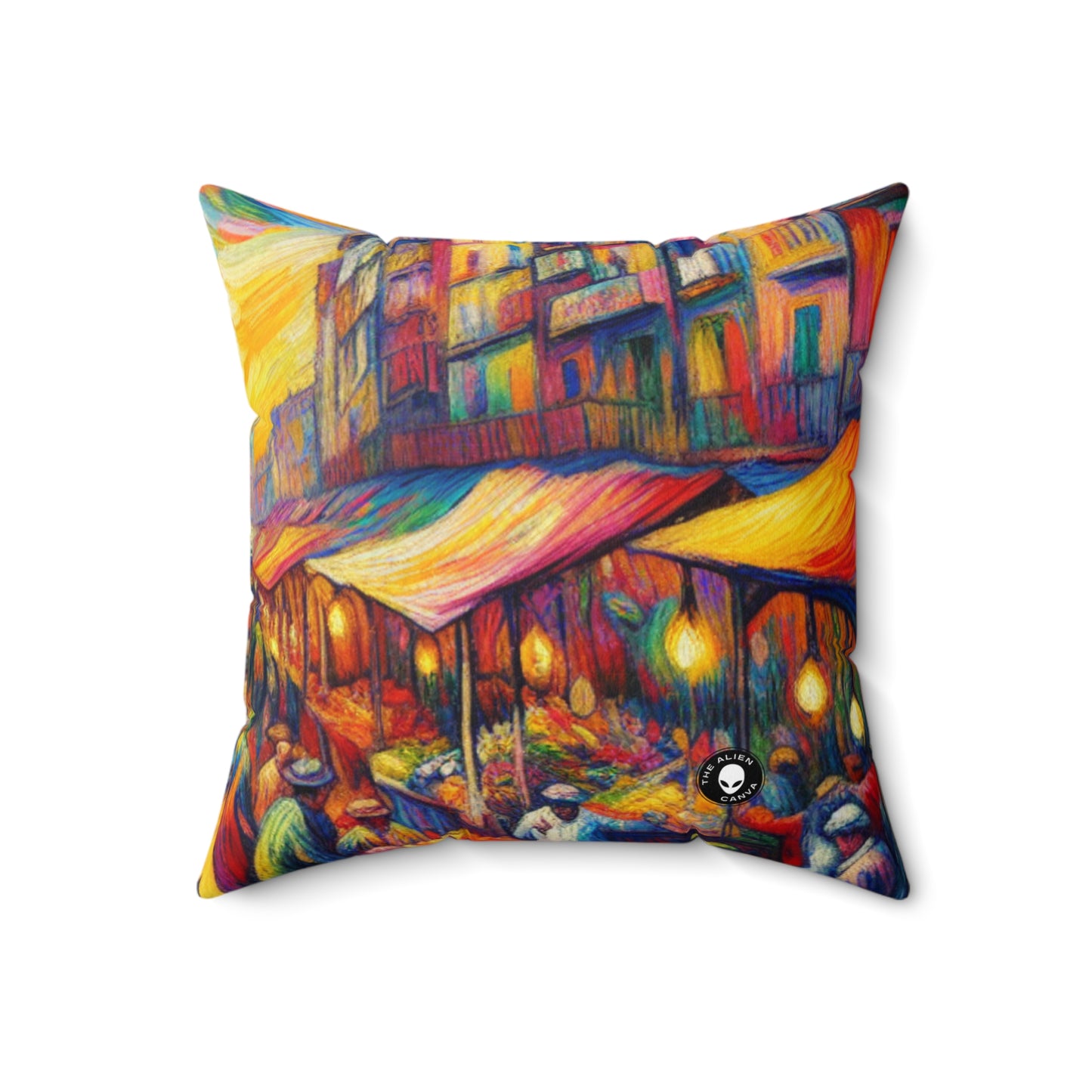 "Jungle Fauvism"- The Alien Spun Polyester Square Pillow Fauvism