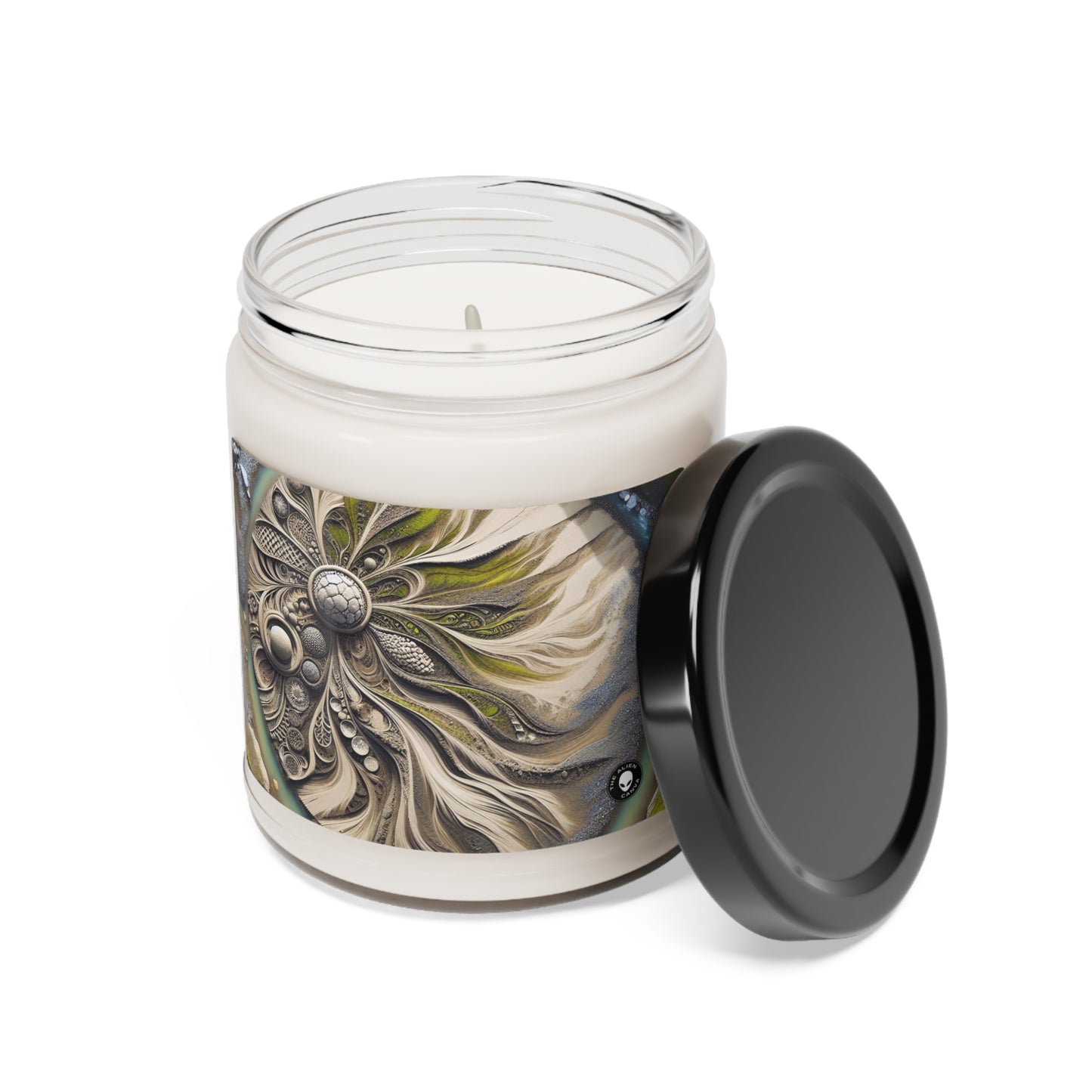 "Sandy Symphony: A Colorful Stone Mosaic on the Beach" - The Alien Scented Soy Candle 9oz Land Art