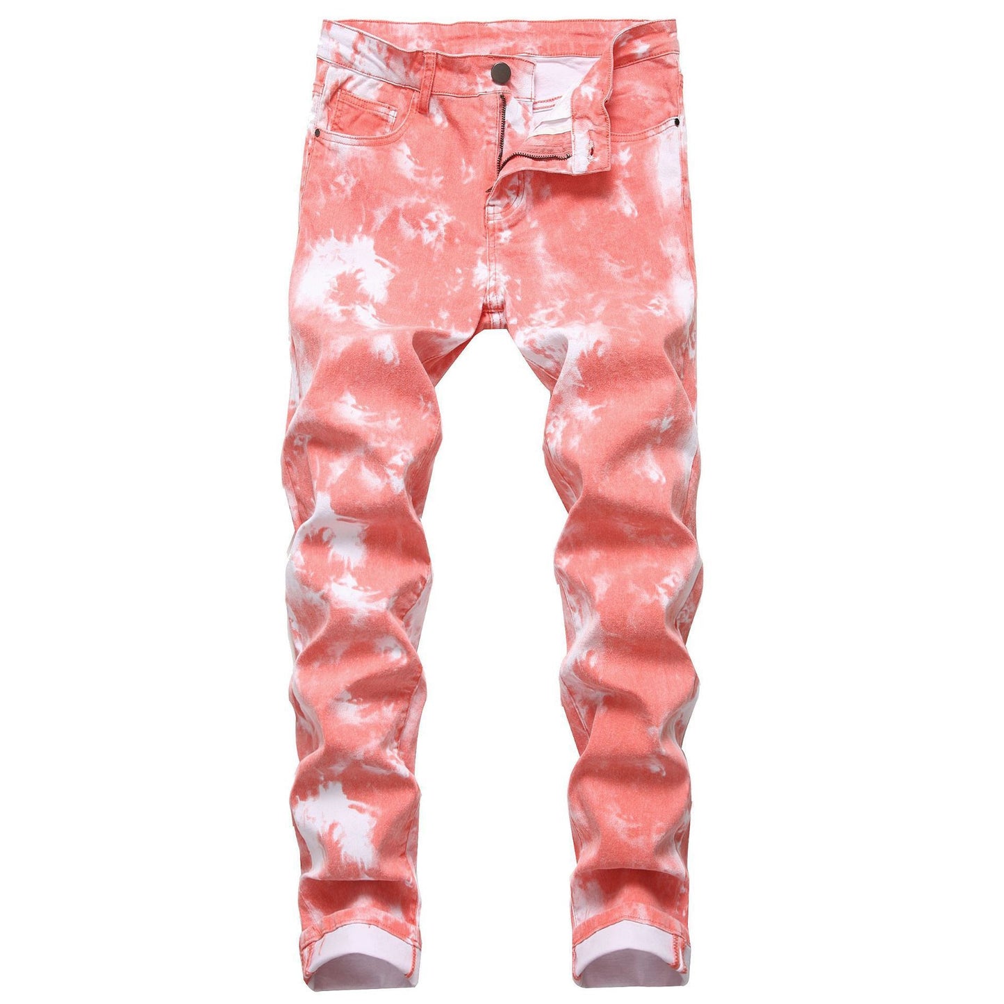 Slim-fit fashion printed men's split trousers