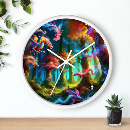 "La forêt arc-en-ciel du dragon" - L'horloge murale extraterrestre