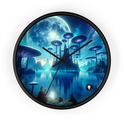 "Moonlit Mushroom Lake" - The Alien Wall Clock