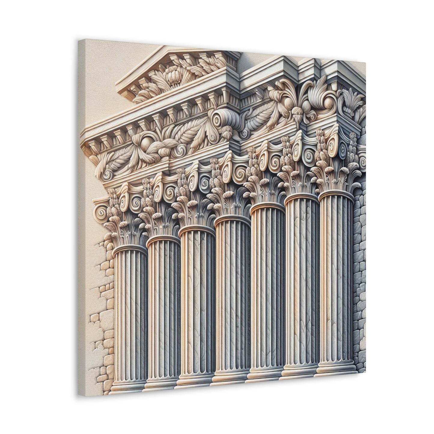 "3D Wall Columns: An Architectural Artpiece" - The Alien Canva Trompe-l'oeil Style