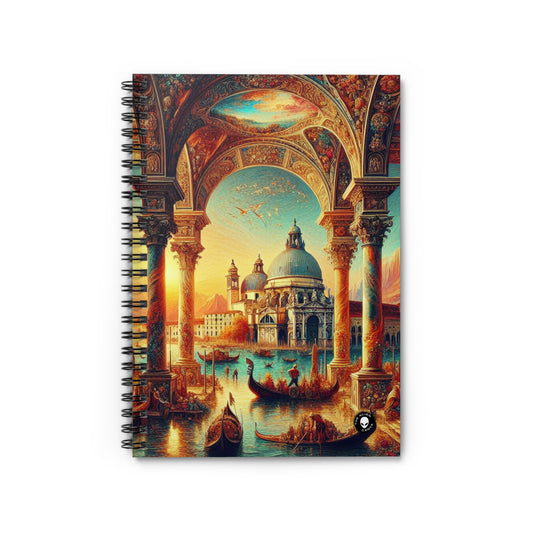 Venetian Dreams: A Fantastical Twist on the Famous Canals - The Alien Spiral Notebook (Ruled Line) Venetian School