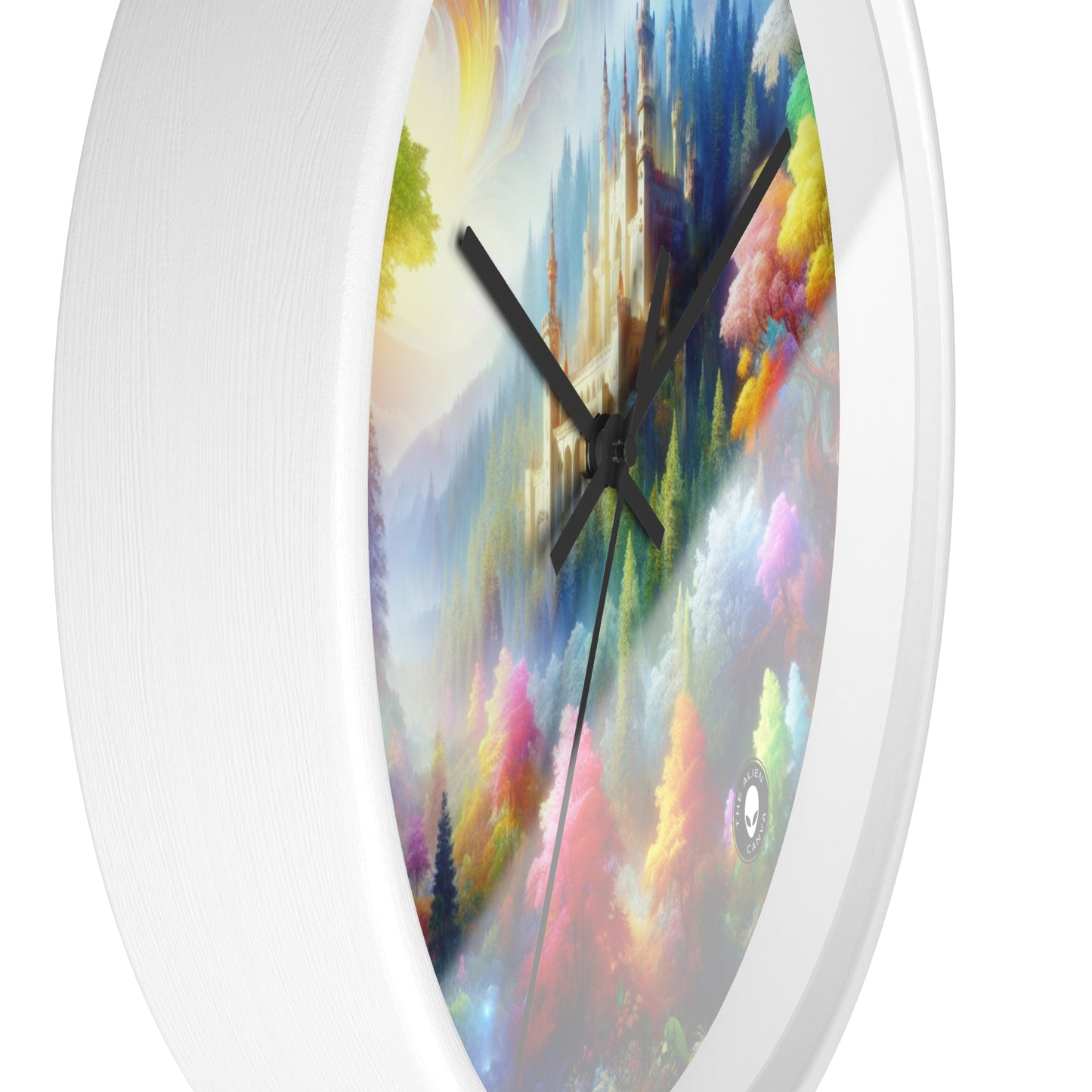 "Glowing Enchantment: The Castle in the Colorful Forest" - The Alien Wall Clock