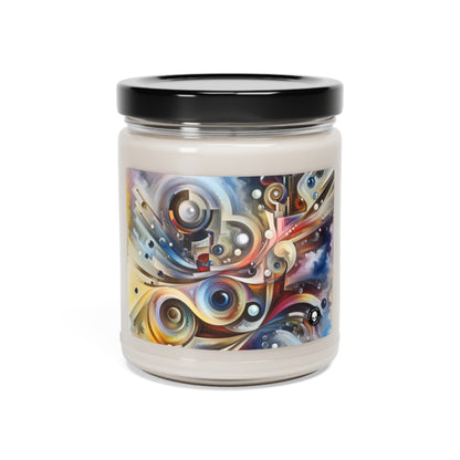 "La sinfonía mecánica de la naturaleza" - La vela de soja con aroma a extraterrestre, 9 oz, Surrealismo abstracto