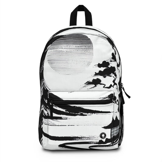 "Harmony of Wind and Water: A Zen Ink Painting" - The Alien Backpack Zen Ink Painting