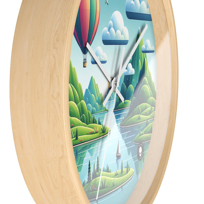 "Tranquil Skies: Hot Air Balloon Adventure" - The Alien Wall Clock