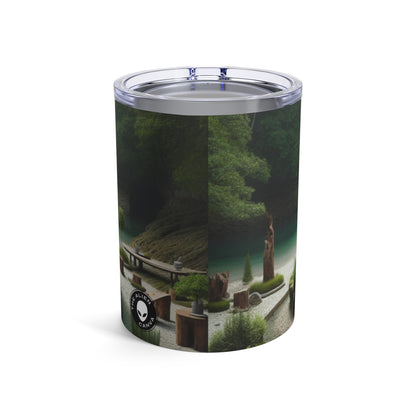 « Renouvellement recyclé : une sculpture environnementale interactive » - La sculpture environnementale Alien Tumbler 10oz