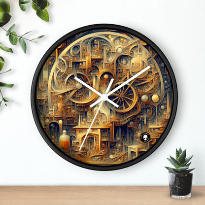 "Unidad en armonía vibrante: una exploración metafísica abstracta" - El arte metafísico del reloj de pared alienígena