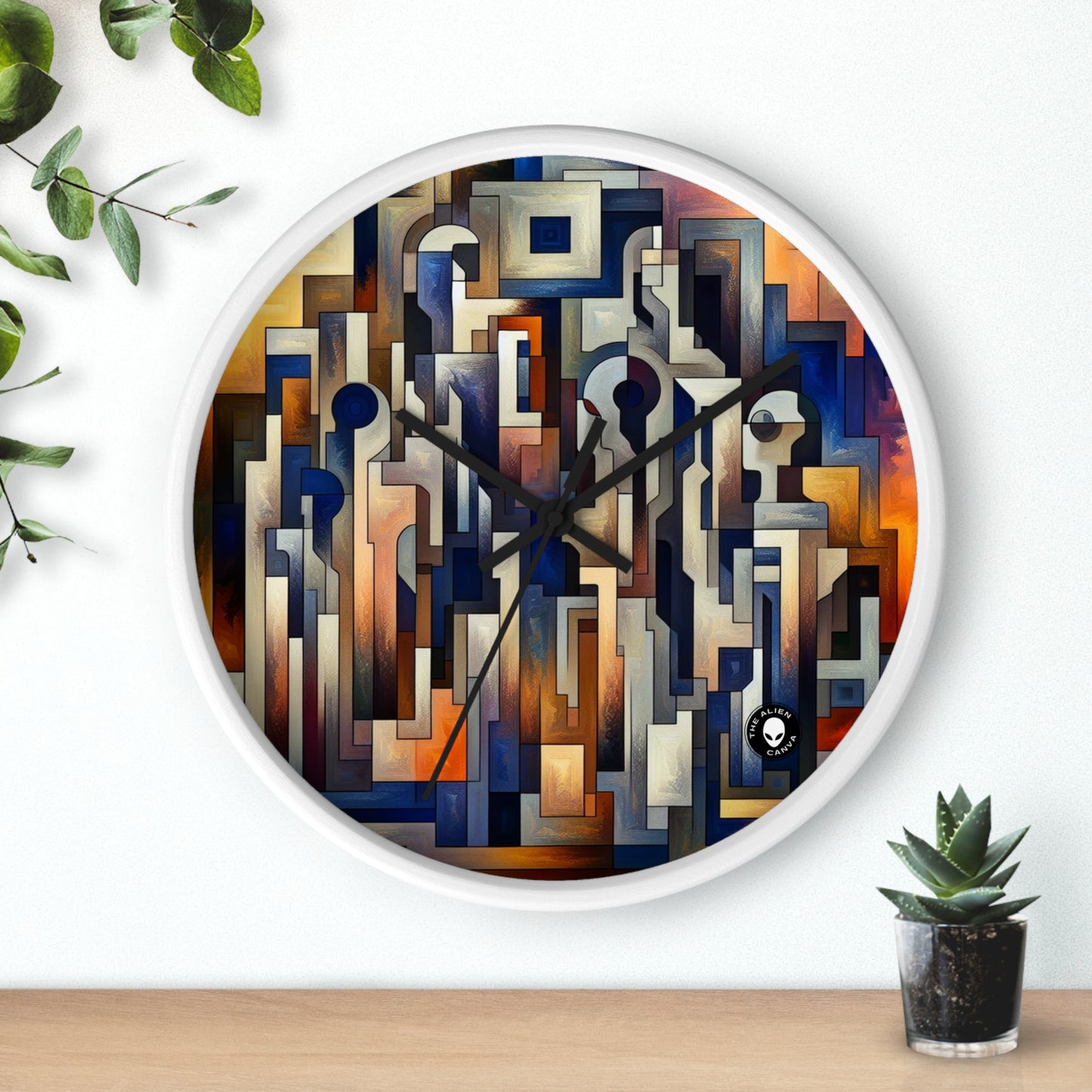 "Enigma Realms: A World of Surreal Beauty" - The Alien Wall Clock Metaphysical Art