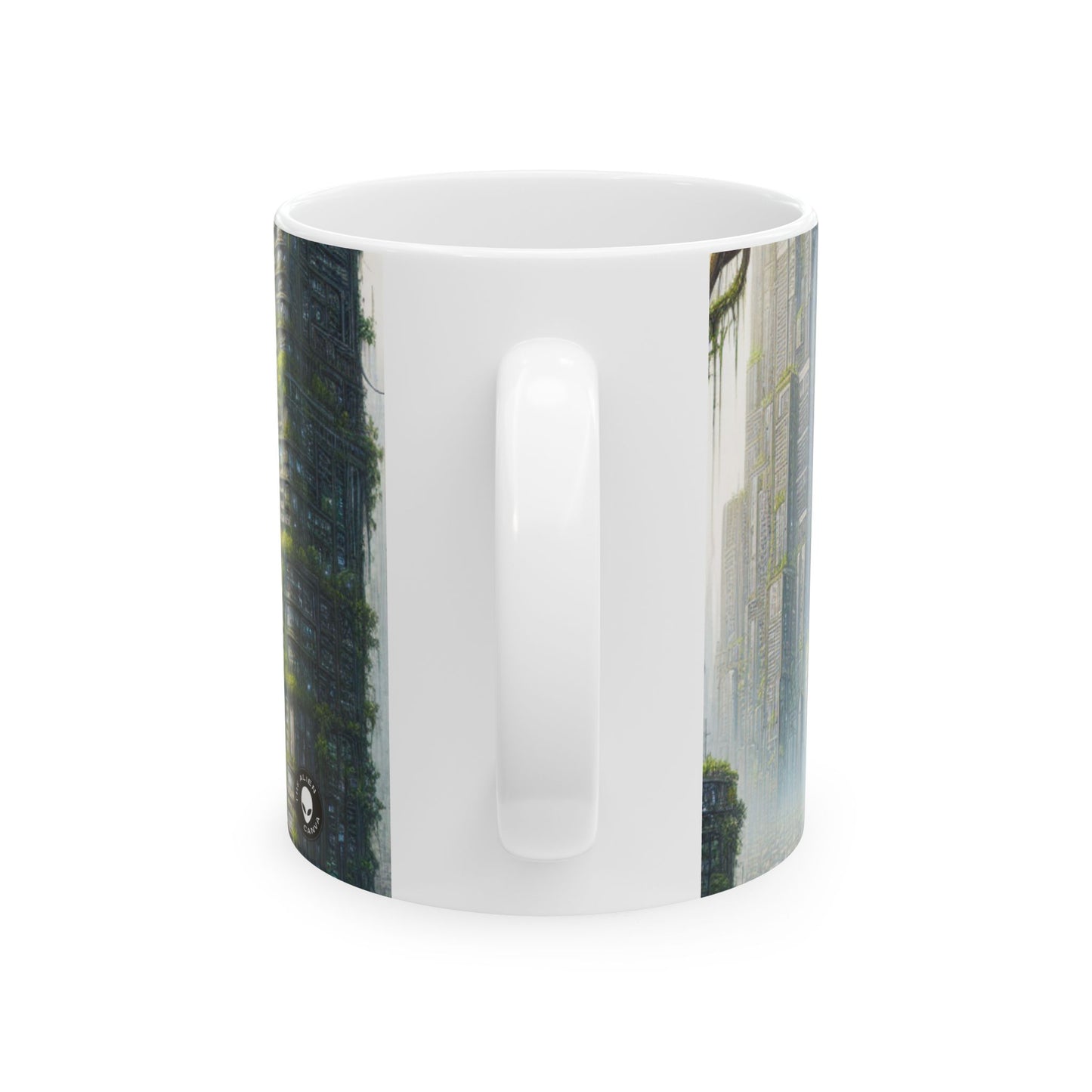 "El resurgimiento de la naturaleza: la jungla urbana" - Taza de cerámica The Alien de 11 oz