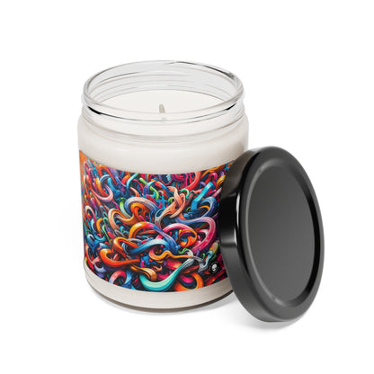 "Urban Vibe: A Graffiti Cityscape" - La bougie de soja parfumée Alien 9oz Graffiti Art