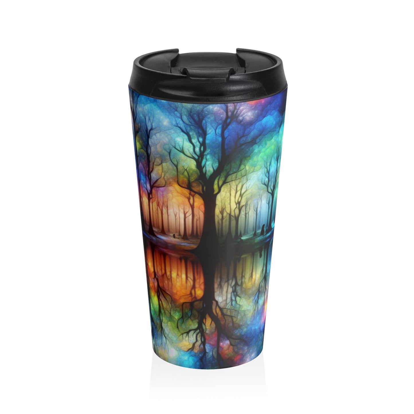 « Enchanted Rainbow Woods » – La tasse de voyage en acier inoxydable Alien