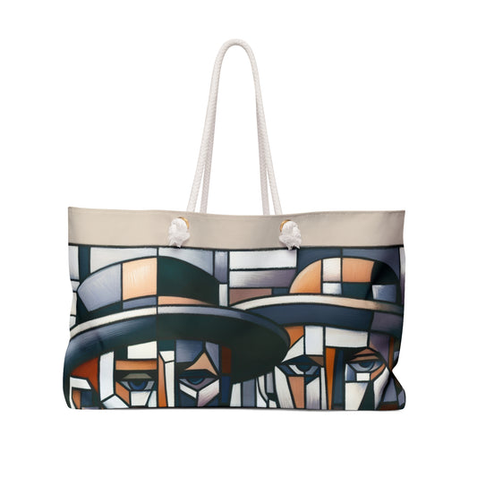 "Cubist Cityscape: Fragmented Views of Urban Energy" - The Alien Weekender Bag Cubism