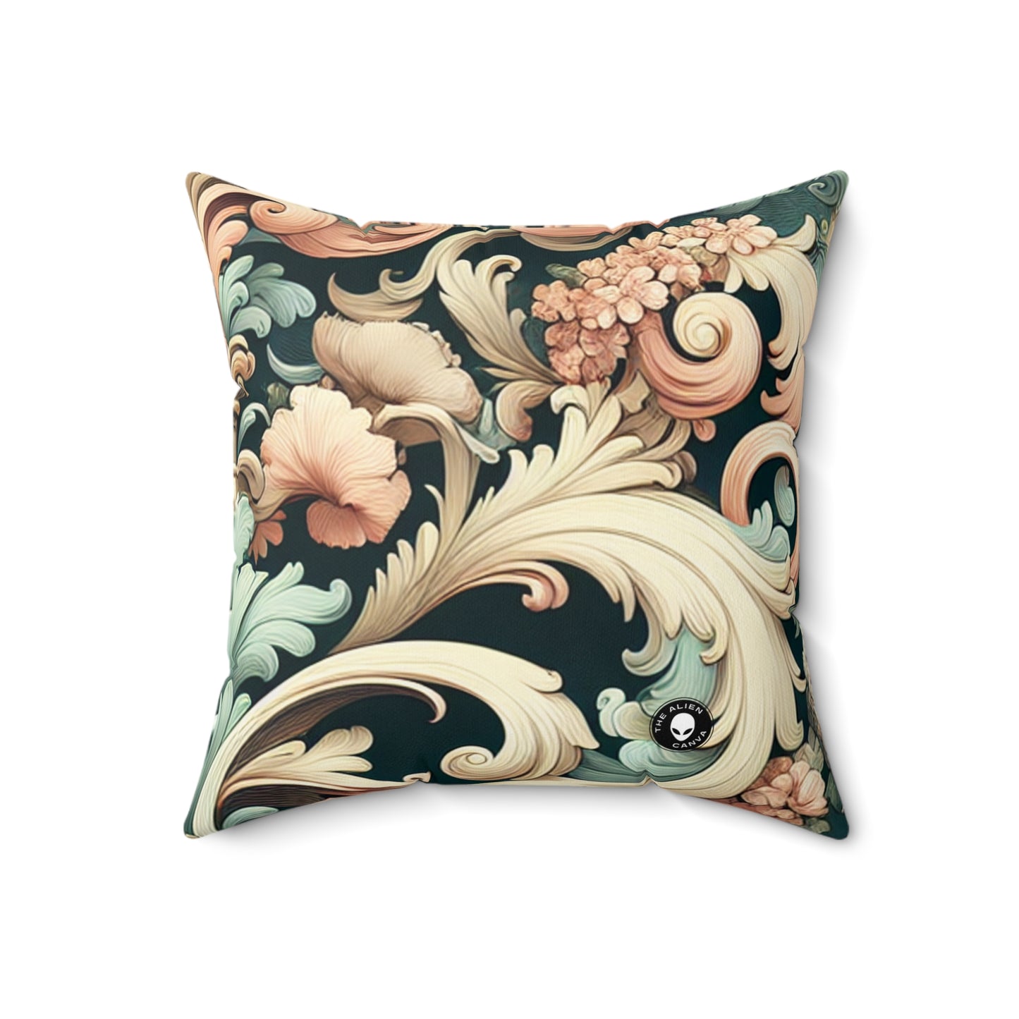 "Garden of Whimsy: A Rococo Fête"- The Alien Spun Polyester Square Pillow Rococo