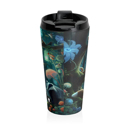 "Mystical Menagerie: Creatures frolicking in an enchanted forest" - The Alien Stainless Steel Travel Mug