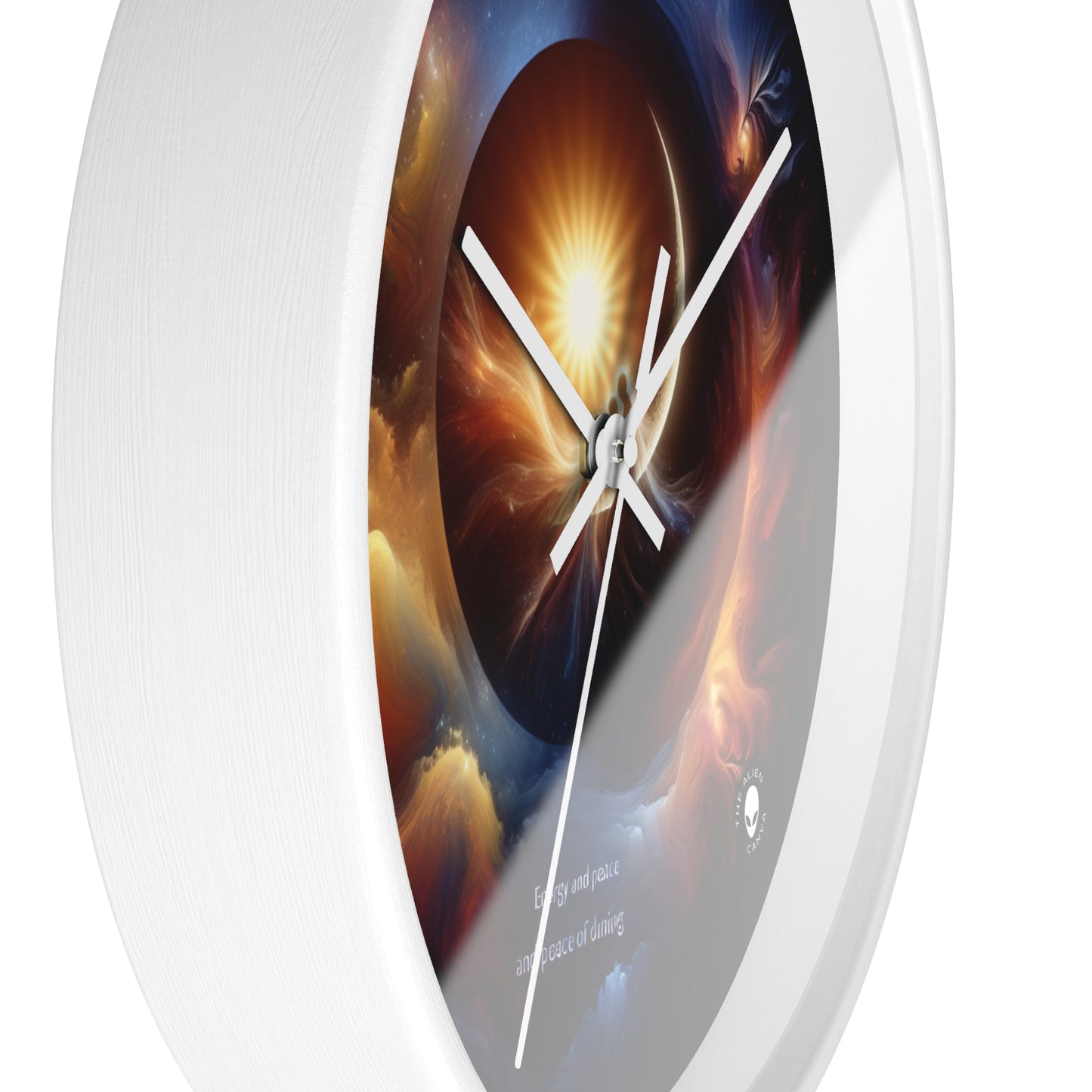 "Celestial Embrace: The Fusion of Sun and Moon" - The Alien Wall Clock