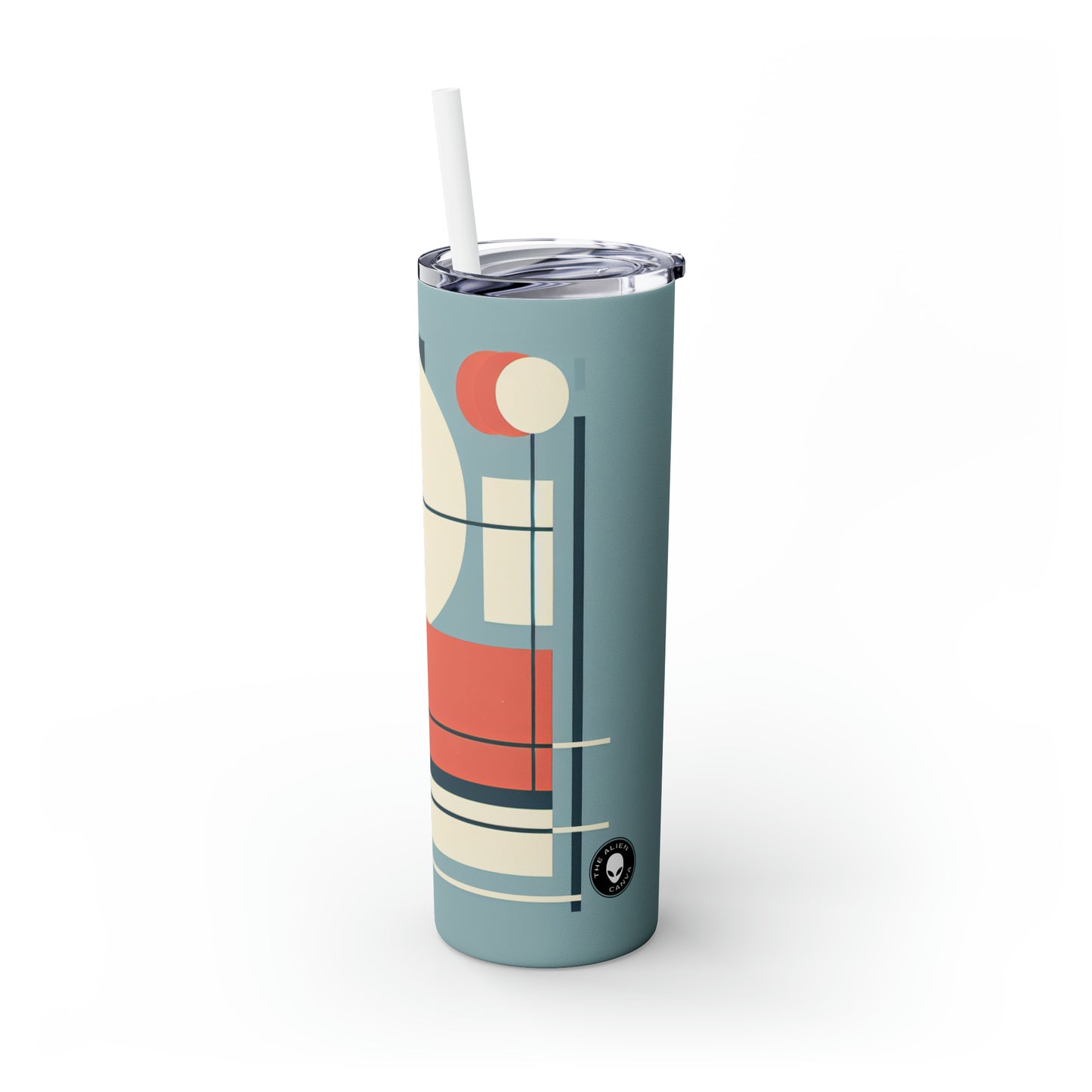 "Minimalistic Serenity: Tranquil Sunset Reflections" - The Alien Maars® Skinny Tumbler with Straw 20oz Minimalism