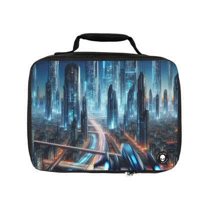 "Neon Skyline: Future Cityscapes"- The Alien Lunch Bag