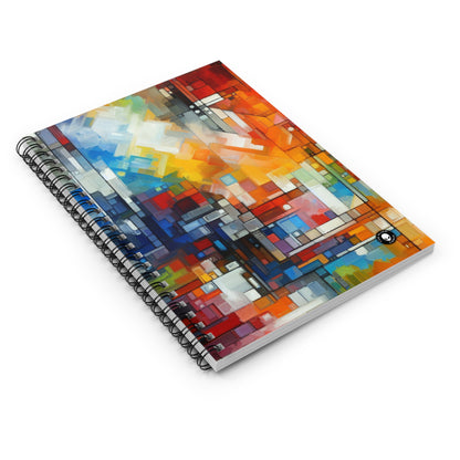 "Optimistic Progress: An Abstract Artwork" - The Alien Spiral Notebook (Ruled Line) Abstract Art