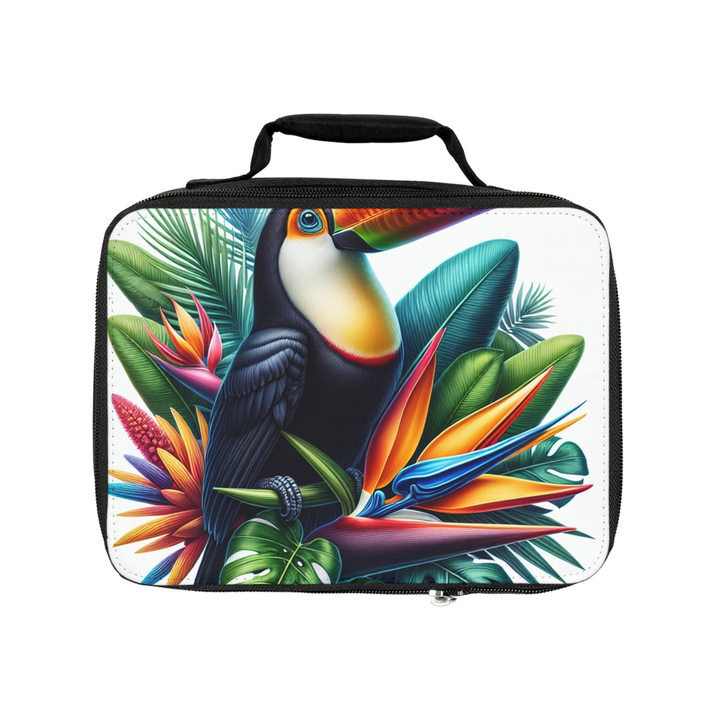 "Toucan sur une fleur tropicale" - Le style hyperréalisme du sac à lunch Alien