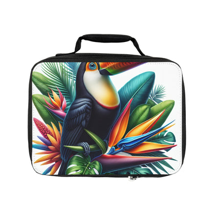 "Toucan sur une fleur tropicale" - Le style hyperréalisme du sac à lunch Alien