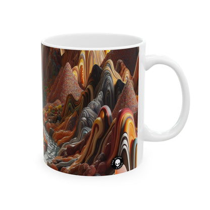 « Candyland : un paysage surréaliste et sucré » – Tasse en céramique Alien 11 oz