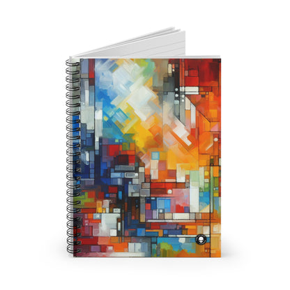 "Optimistic Progress: An Abstract Artwork" - The Alien Spiral Notebook (Ruled Line) Abstract Art