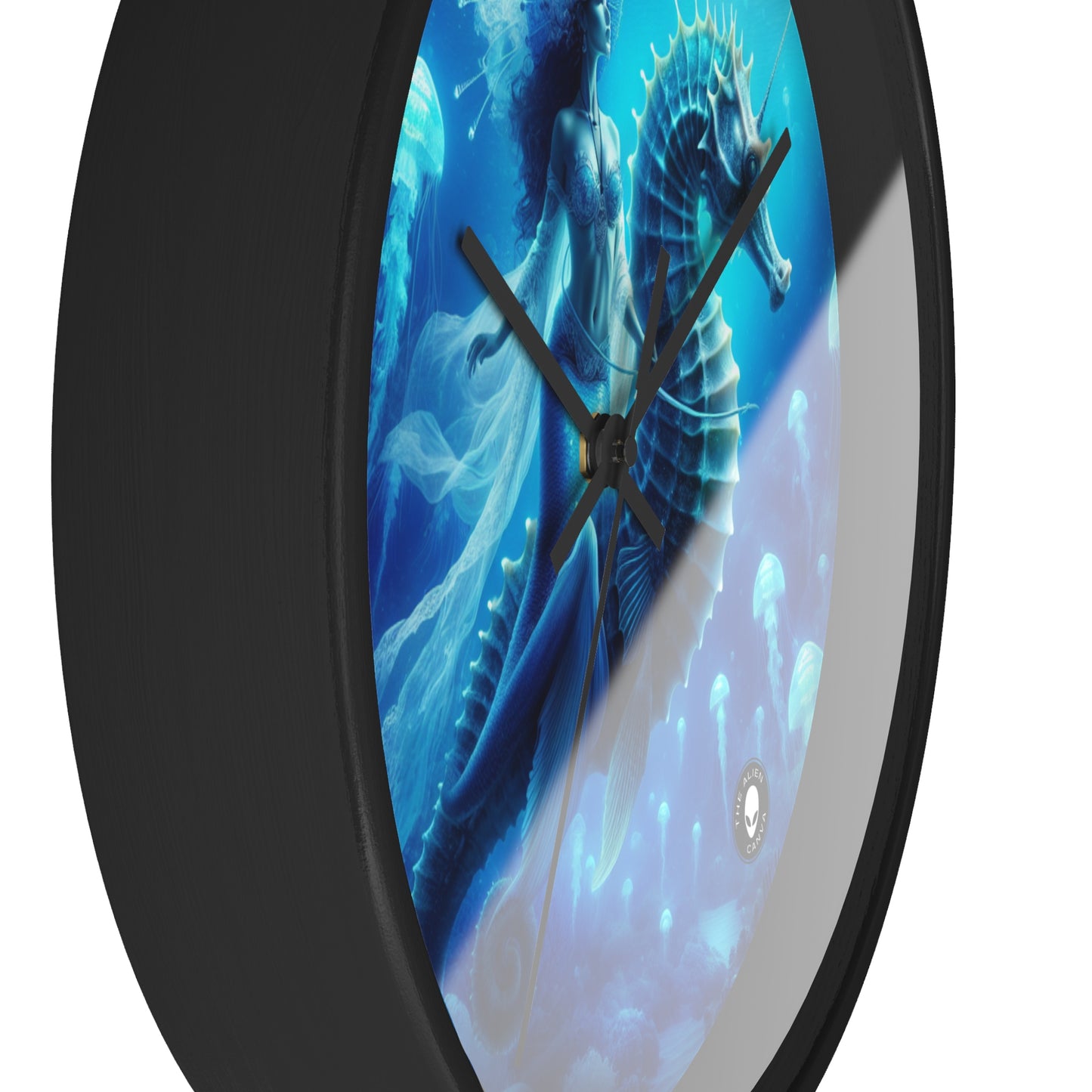 "Mermaid Magic: Journey with the Giant Seahorse" - The Alien Wall Clock