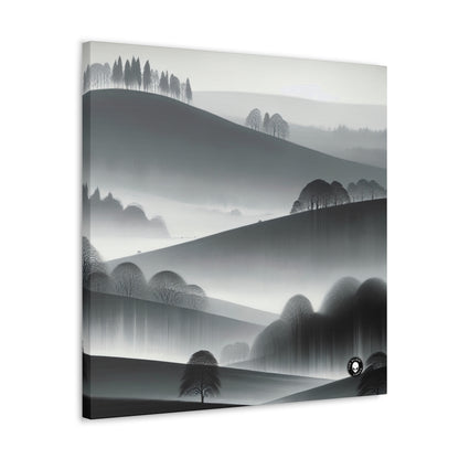 "Tonalismo gris: ladera en la niebla" - El tonalismo alienígena de Canva