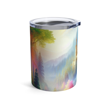 « Enchantement lumineux : le château dans la forêt colorée » - Le verre Alien 10oz