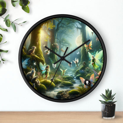 "Forêt enchantée au clair de lune" - L'horloge murale extraterrestre