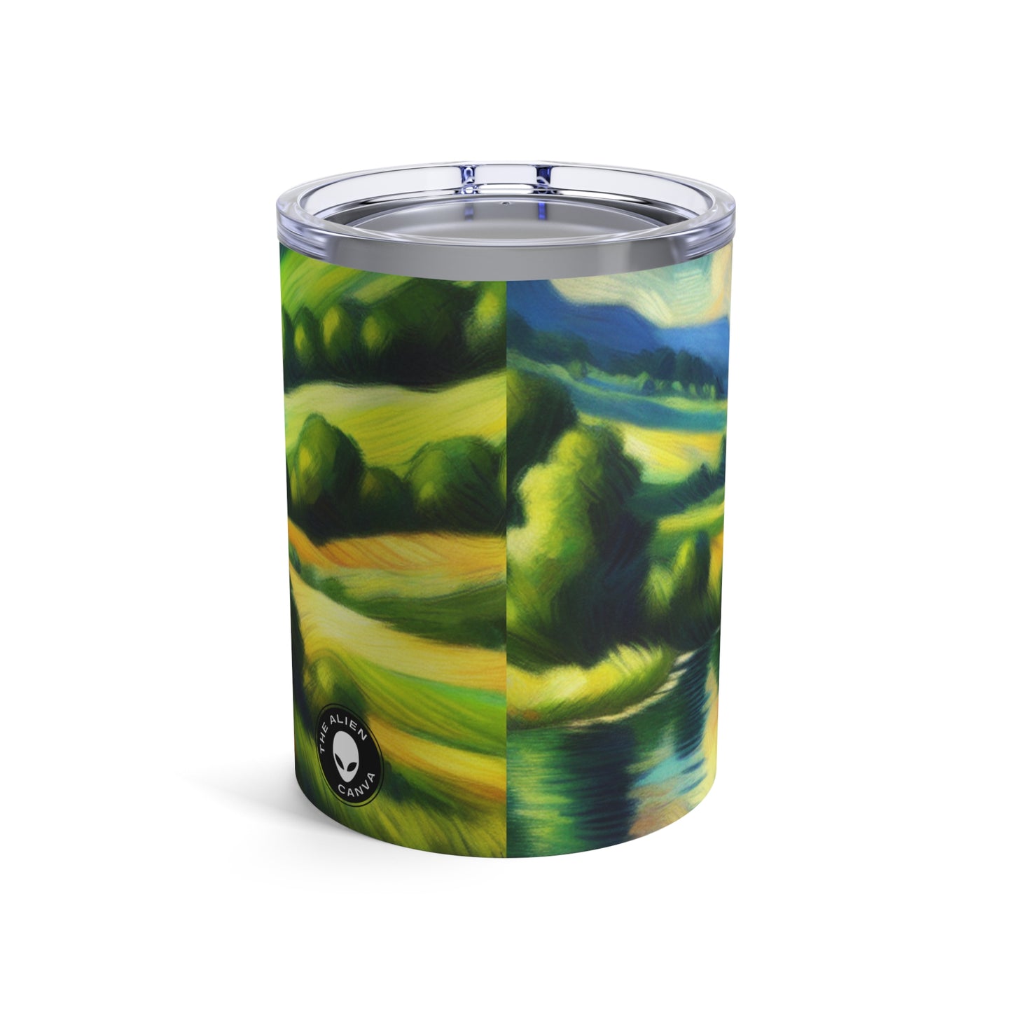 "Serenidad al atardecer: un prado impresionista" - The Alien Tumbler 10oz Impresionismo