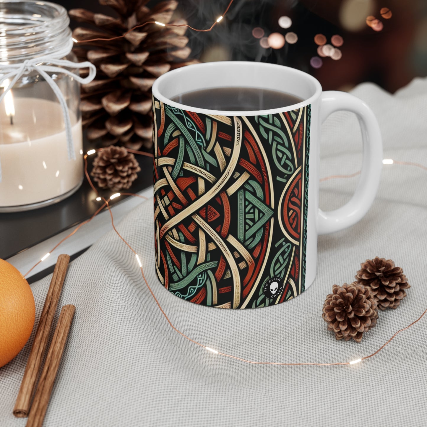 "Majestic Celtic Vision: Una fascinante obra de arte inspirada en los acantilados de Moher" - The Alien Ceramic Mug 11oz Celtic Art