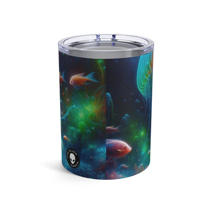 "Medusas luminosas en el mundo submarino encantado" - Vaso Alien de 10 oz