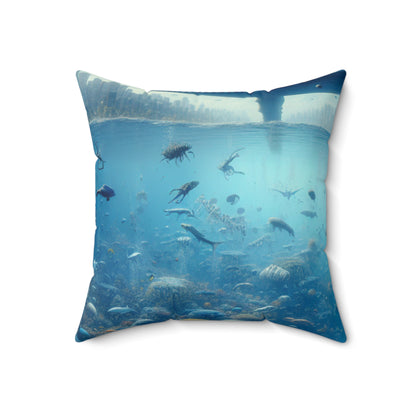 "Whale City: A Surreal Underwater Wonderland"- The Alien Spun Polyester Square Pillow